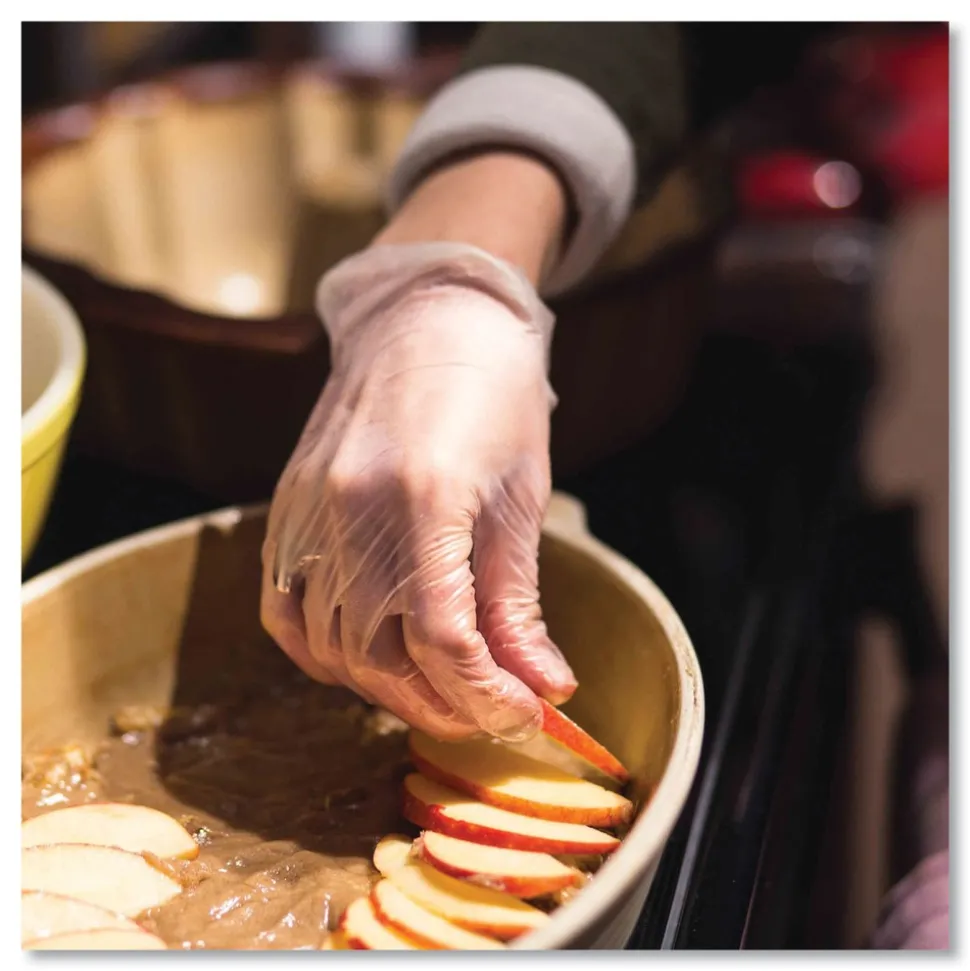 Ammex 3 mil Industrial Powder-Free Vinyl Gloves - Medium, Clear (1000/Carton)