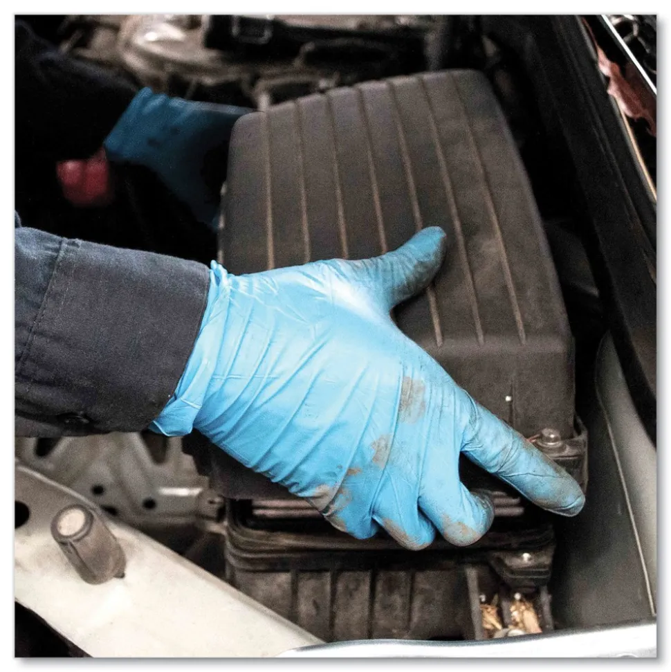 Ammex 5 mil Industrial Powder-Free Nitrile Gloves - Large, Blue (1000/Carton)