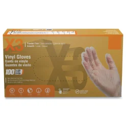 Ammex 3 mil Industrial Powder-Free Vinyl Gloves - Small, Clear (1000/Carton)