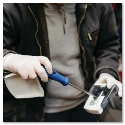 Ammex 4 mil Powder-Free Latex Disposable Gloves - Large, Ivory (1000/Carton)