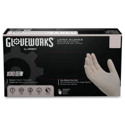 Ammex 4 mil Powder-Free Latex Disposable Gloves - Medium, Ivory (1000/Carton)