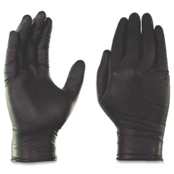 Ammex 6 mil Powder-Free Nitrile Exam Gloves - Large, Black (1000/Carton)