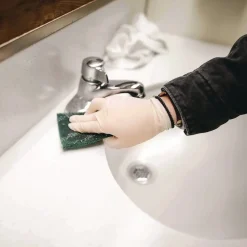 Ammex 6 mil Thick 9.5 in. Long Powder-Free Extra Thick Latex Disposable Gloves - Small, Ivory (100/Box, 10 Boxes/Carton)