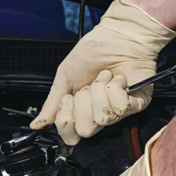 Ammex 6 mil Thick 9.5 in. Long Powder-Free Extra Thick Latex Disposable Gloves - Medium, Ivory (100/Box, 10 Boxes/Carton)