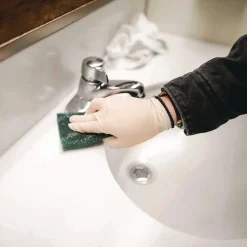 Ammex 6 mil Thick 9.5 in. Long Powder-Free Extra Thick Latex Disposable Gloves - Medium, Ivory (100/Box, 10 Boxes/Carton)