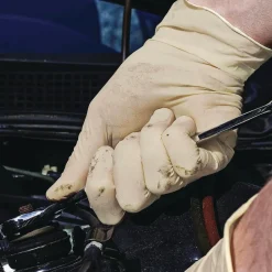 Ammex 6 mil Thick 9.5 in. Long Powder-Free Extra Thick Latex Disposable Gloves - Large, Ivory (100/Box, 10 Boxes/Carton)