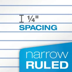 Ampad 8.5 x 11.75 Narrow Rule Double Sheet Pads - White (100-Sheets/Pad)