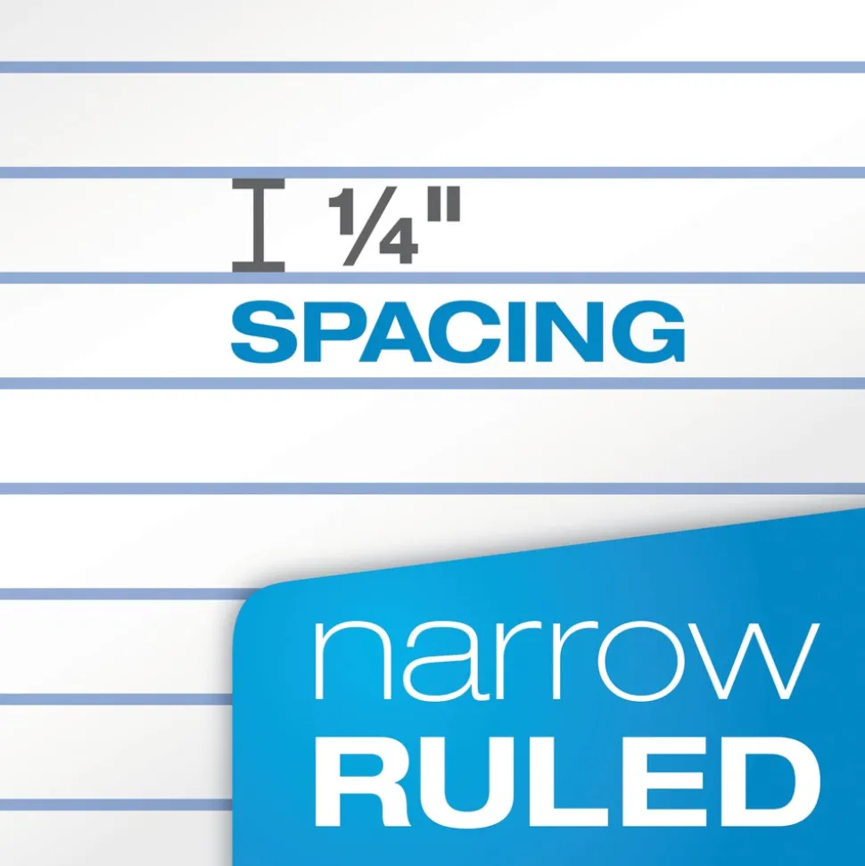 Ampad 8.5 x 11.75 Narrow Rule Double Sheet Pads - White (100-Sheets/Pad)