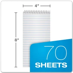 Ampad Earthwise by Ampad 4 x 8 Gregg Rule Recycled Reporter's Notepad - White Cover/White Sheets