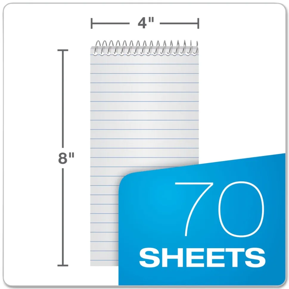 Ampad Earthwise by Ampad 4 x 8 Gregg Rule Recycled Reporter's Notepad - White Cover/White Sheets