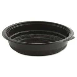 Anchor 32 oz. 8.5 in. Diameter x 1.92 in. Plastic MicroRaves Incredi-Bowl Base - Black (150/Carton)