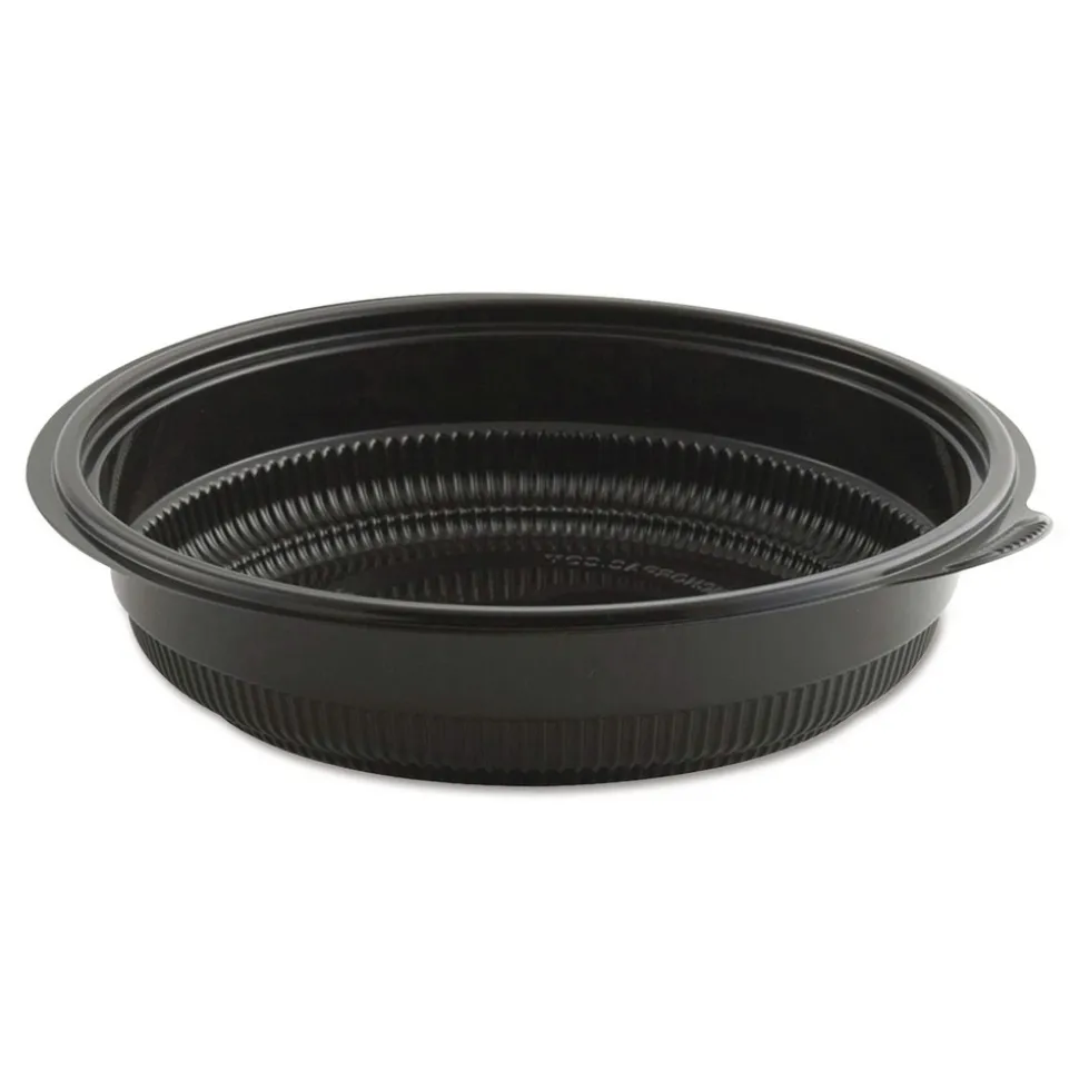 Anchor 32 oz. 8.5 in. Diameter x 1.92 in. Plastic MicroRaves Incredi-Bowl Base - Black (150/Carton)