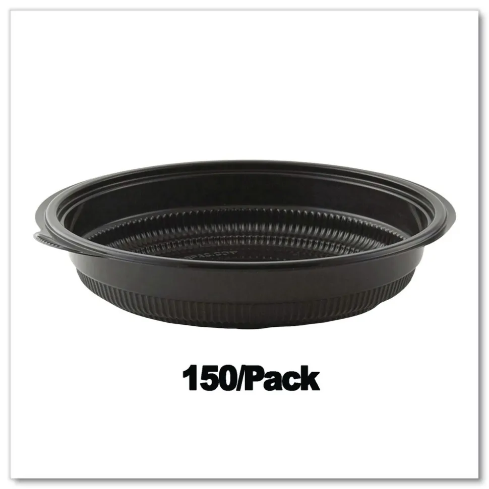 Anchor 32 oz. 8.5 in. Diameter x 1.92 in. Plastic MicroRaves Incredi-Bowl Base - Black (150/Carton)