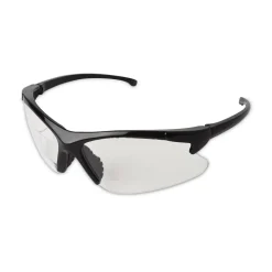 Ansell 2.0 Diopter Dual Readers Safety Glasses - Black Frame, Clear Hardcoat Scratch-Resistant Lens