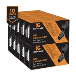 Ansell 9.5 in. Long 6 mil Thick G10 Powder-Free Kraken Grip Nitrile Gloves - X-Large, Black (900/Carton)