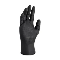 Ansell 9.5 in. Long 6 mil Thick G10 Powder-Free Kraken Grip Nitrile Gloves - X-Large, Black (900/Carton)