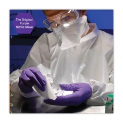 Ansell 6 mil Thick 9.5 in. Long Powder-Free PURPLE NITRILE Exam Gloves - Large, Purple (100/Box)