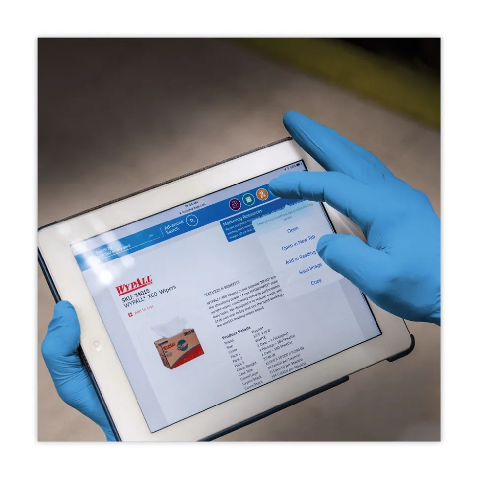 Ansell 6 mil Thick 9.5 in. Long Powder-Free G10 2PRO Nitrile Gloves - Medium, Blue (100/Box)