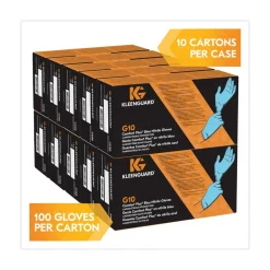 Ansell 4 mil Thick 9.5 in. Long Powder-Free G10 Comfort Plus Blue Nitrile Gloves - Large, Light Blue (100/Box, 10 Boxes/Carton)