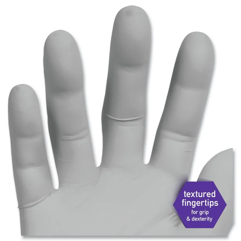 Ansell 3.5 mil Thick 9.5 in. Long Powder-Free STERLING Nitrile Exam Gloves - Large, Sterling Gray (200/Box)