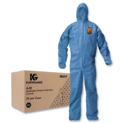 Ansell A20 Breathable Particle Protection Coveralls - 4X-Large, Blue (20/Carton)