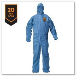 Ansell A20 Breathable Particle Protection Coveralls - 4X-Large, Blue (20/Carton)