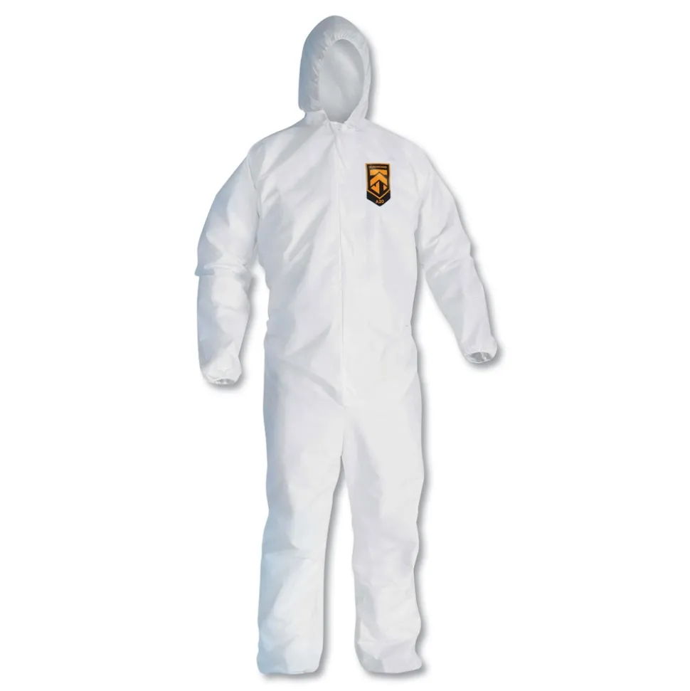 Ansell A20 Breathable Particle Protection Coveralls with Zip Closure - Triple Extra Large, White (20/Carton)