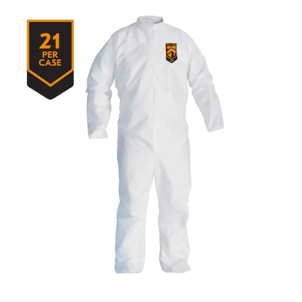 Ansell A30 Breathable Splash and Particle Protection Coveralls - Triple Extra Large, White (21/Carton)