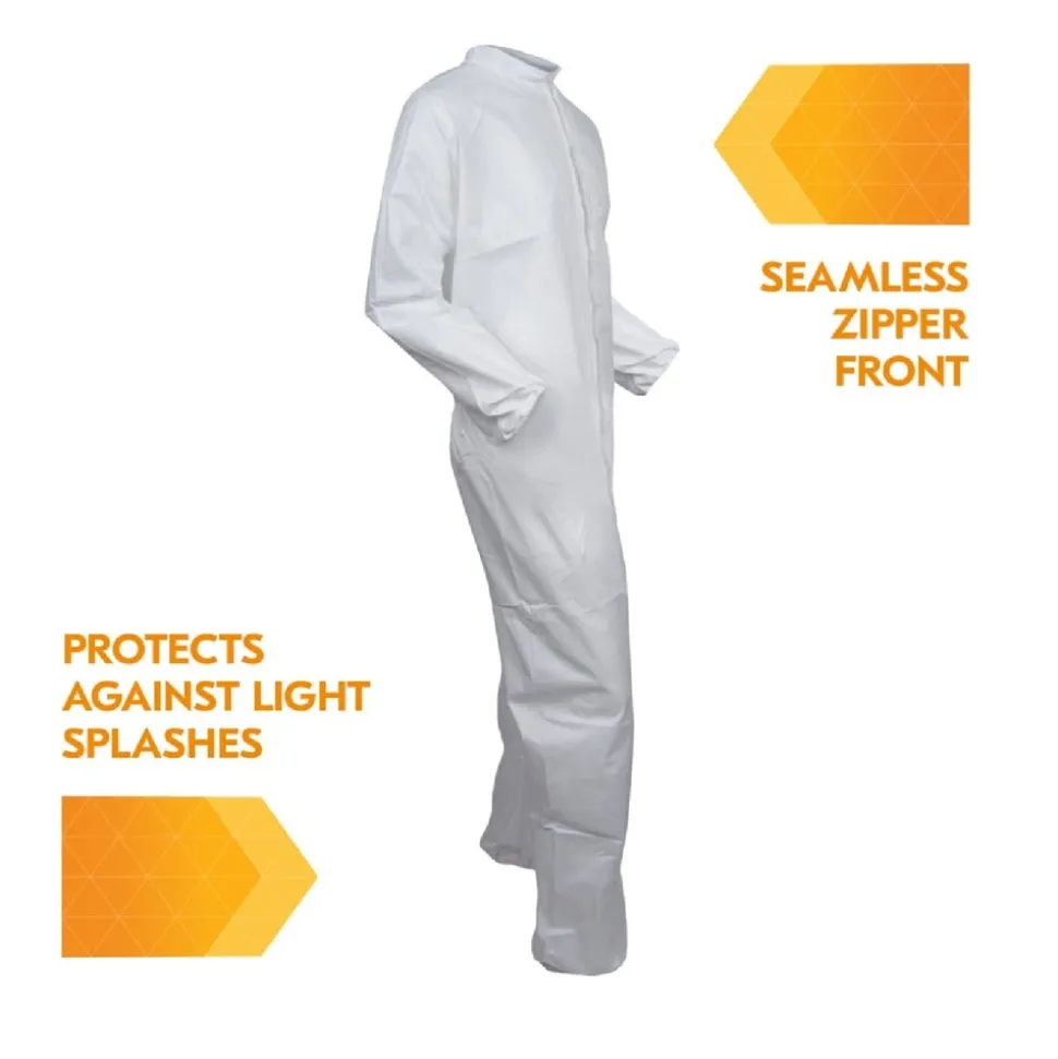 Ansell A30 Breathable Splash and Particle Protection Coveralls - Triple Extra Large, White (21/Carton)