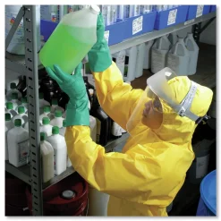 Ansell A70 Chemical Spray Protection Coveralls - Large Yellow (12/Carton)