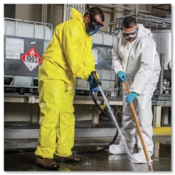 Ansell A70 Chemical Spray Protection Coveralls - Large Yellow (12/Carton)