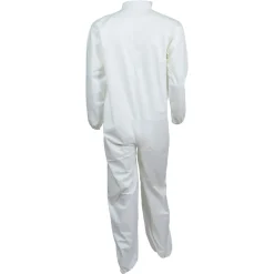 Ansell A40 Coveralls with Zipper Front and Elastic Wrists and Ankles - Medium/White (25/Carton)