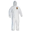Ansell A30 Elastic-Back and Cuff Hooded Coveralls - Extra Large, White (25/Carton)