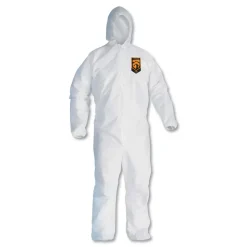 Ansell A30 Elastic-Back and Cuff Hooded Coveralls - Extra Large, White (25/Carton)