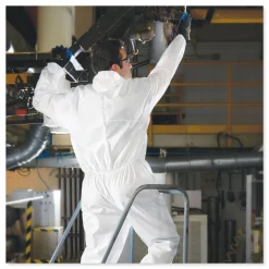 Ansell A30 Elastic-Back and Cuff Hooded Coveralls - Extra Large, White (25/Carton)