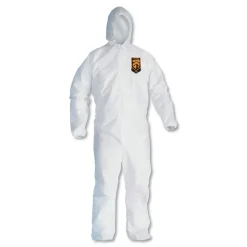 Ansell A30 Elastic-Back and Cuff Hooded Coveralls - Medium, White (25/Carton)