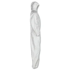 Ansell A30 Elastic-Back and Cuff Hooded Coveralls - Medium, White (25/Carton)
