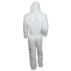 Ansell A30 Elastic-Back and Cuff Hooded Coveralls - Medium, White (25/Carton)