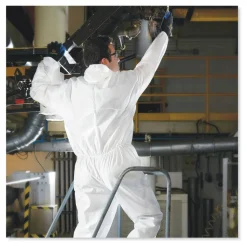 Ansell A30 Elastic-Back and Cuff Hooded Coveralls - Medium, White (25/Carton)