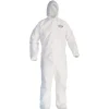 Ansell A30 Elastic-Back and Cuff Hooded Coveralls - Large, White (25/Carton)