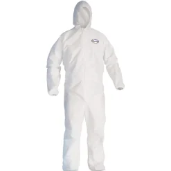 Ansell A30 Elastic-Back and Cuff Hooded Coveralls - Large, White (25/Carton)