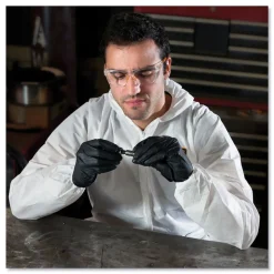 Ansell A20 Elastic-Back, Cuff, and Ankles Hooded Coveralls - Quadruple Extra Large, White (20/Carton)