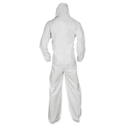 Ansell A20 Elastic-Back, Hood and Boots Breathable Particle Protection Coveralls - Quadruple Extra Large, White (20/Carton)