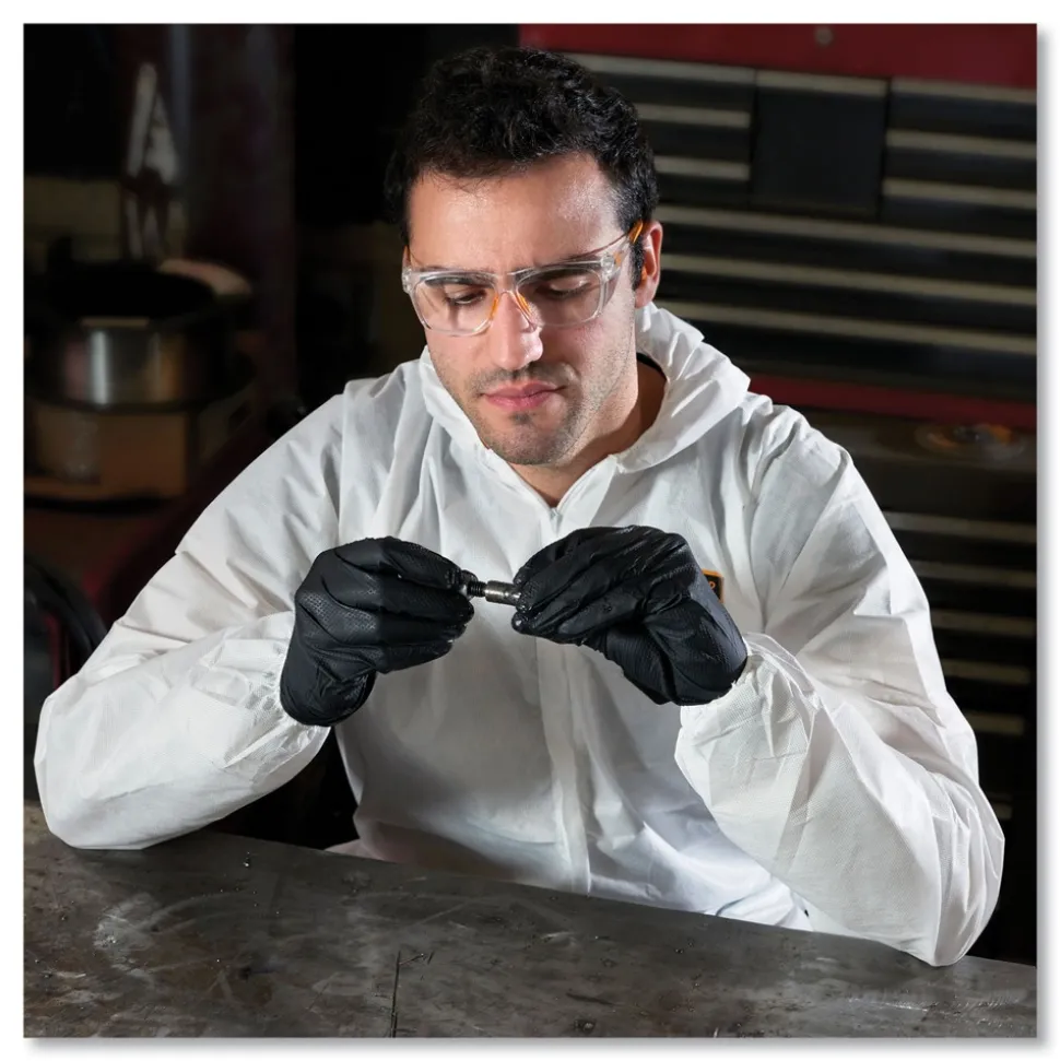 Ansell A20 Elastic-Back, Hood and Boots Breathable Particle Protection Coveralls - Quadruple Extra Large, White (20/Carton)