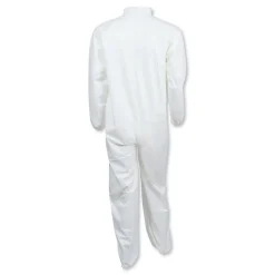 Ansell A40 Elastic-Cuff and Ankles Coveralls - Large, White (25/Carton)
