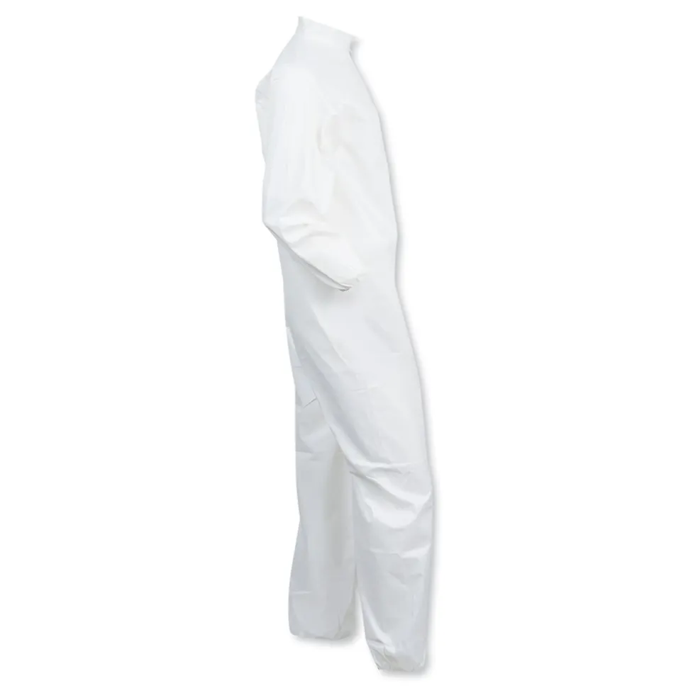 Ansell A40 Elastic-Cuff and Ankles Coveralls - Triple Extra Large, White (25/Carton)