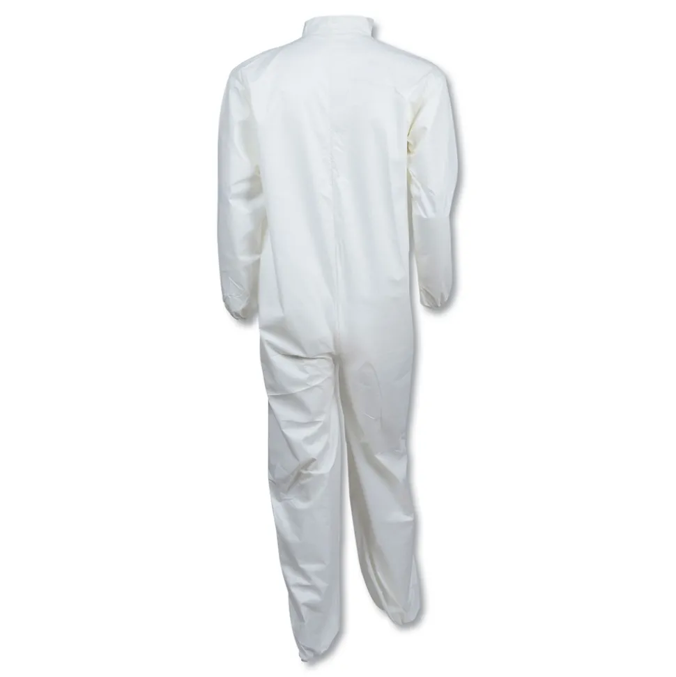 Ansell A40 Elastic-Cuff and Ankles Coveralls - Triple Extra Large, White (25/Carton)