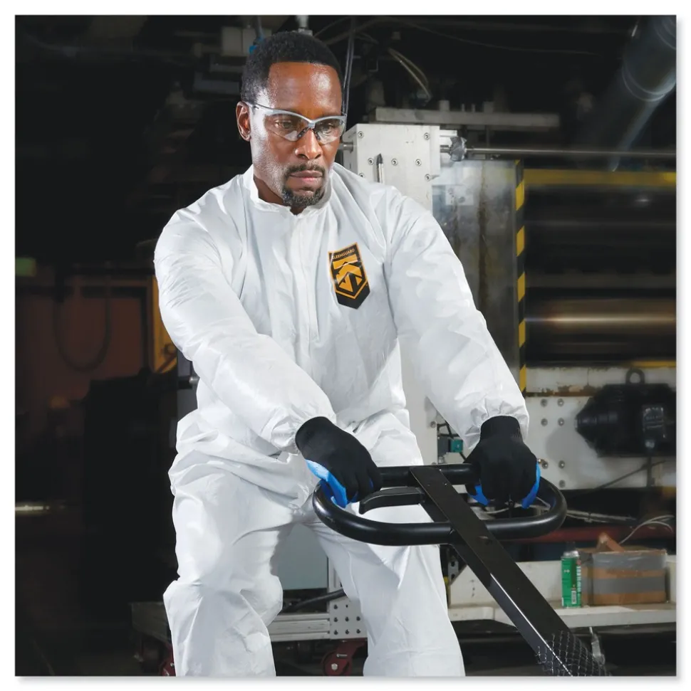 Ansell A40 Elastic-Cuff and Ankles Coveralls - Triple Extra Large, White (25/Carton)