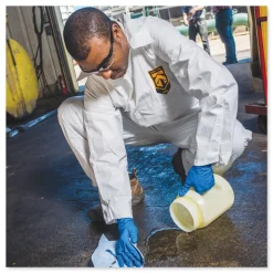 Ansell A40 Elastic-Cuff and Ankles Coveralls - Triple Extra Large, White (25/Carton)