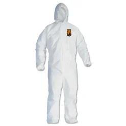 Ansell A40 Elastic-Cuff Ankle Hooded Coveralls - Triple Extra Large, White (25/Carton)
